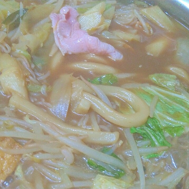 うどんと厚揚げでカレー鍋